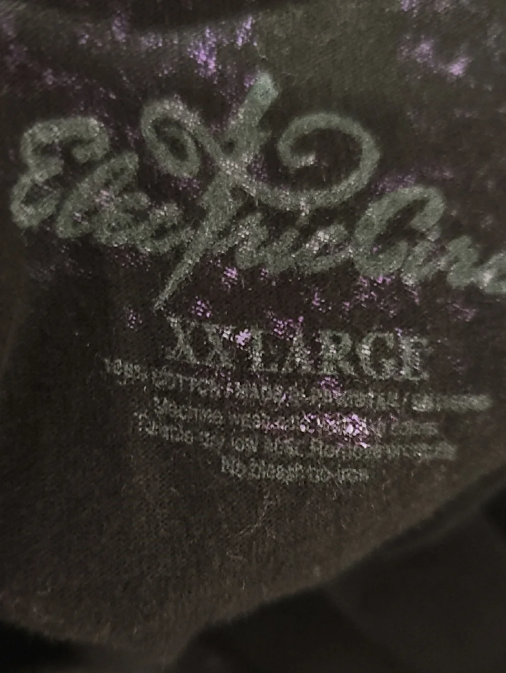 Electric Circus Distressed Metallica Band Graphic T-Shirt Black/Purple XXL